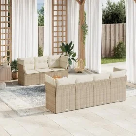 Juego de sofás de jardín con cojines beige 8 pzas ratán PE by , Garden sets - Ref: Foro24-3223503, Price: 548,59 €, Discount: %