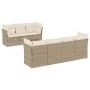 Juego de sofás de jardín con cojines beige 8 pzas ratán PE by , Garden sets - Ref: Foro24-3223503, Price: 548,59 €, Discount: %