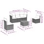 6-teiliges Gartensofa-Set und Kissen aus schwarzem Kunststoff-Rattan. von , Gartensets - Ref: Foro24-3223543, Preis: 320,12 €...