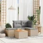 Gartensofa-Set mit 5-teiligen Kissen aus synthetischem Rattan in Beige. von , Gartensets - Ref: Foro24-3223588, Preis: 259,75...