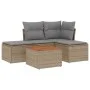 Gartensofa-Set mit 5-teiligen Kissen aus synthetischem Rattan in Beige. von , Gartensets - Ref: Foro24-3223588, Preis: 259,75...