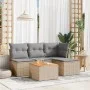 Juego de sofás jardín con cojines 5 pzas ratán sintético beige by , Garden sets - Ref: Foro24-3223595, Price: 269,64 €, Disco...