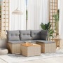 Juego de sofás jardín con cojines 5 pzas ratán sintético beige by , Garden sets - Ref: Foro24-3223595, Price: 269,19 €, Disco...