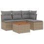 Gartensofa-Set mit 5-teiligen Kissen aus synthetischem Rattan in Beige. von , Gartensets - Ref: Foro24-3223595, Preis: 269,19...