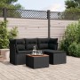 Gartenmöbel-Set, 5-teilig, mit schwarzen Polstern aus synthetischem Rattan. von , Gartensets - Ref: Foro24-3223605, Preis: 28...