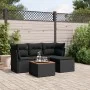 Set de muebles de jardín 5 pzas y cojines ratán sintético negro de , Conjuntos de jardín - Ref: Foro24-3223605, Precio: 287,2...