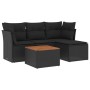 Gartenmöbel-Set, 5-teilig, mit schwarzen Polstern aus synthetischem Rattan. von , Gartensets - Ref: Foro24-3223605, Preis: 28...