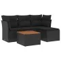 Set de muebles de jardín 5 pzas y cojines ratán sintético negro de , Conjuntos de jardín - Ref: Foro24-3223605, Precio: 287,2...
