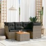Juego de sofás jardín con cojines 5 pzas ratán sintético gris by , Garden sets - Ref: Foro24-3223624, Price: 295,47 €, Discou...