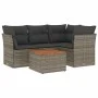 Gartensofa-Set mit 5-teiligen Kissen aus grauem synthetischem Rattan von , Gartensets - Ref: Foro24-3223624, Preis: 297,87 €,...