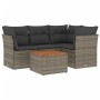 Juego de sofás jardín con cojines 5 pzas ratán sintético gris by , Garden sets - Ref: Foro24-3223624, Price: 295,47 €, Discou...