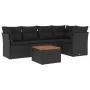 Set de sofás de jardín 6 piezas y cojines ratán sintético negro by , Garden sets - Ref: Foro24-3223626, Price: 378,09 €, Disc...