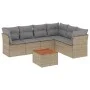 Gartensofagarnitur 7-teilig mit Kissen aus synthetischem Rattan in Beige. von , Gartensets - Ref: Foro24-3223658, Preis: 417,...