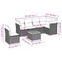 Set de sofás de jardín 7 piezas con cojines ratán PE gris by , Garden sets - Ref: Foro24-3223666, Price: 401,21 €, Discount: %