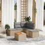 Gartensofa-Set mit 6-teiligen Kissen aus synthetischem Rattan in Beige. von , Gartensets - Ref: Foro24-3223672, Preis: 312,20...