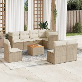 Set de sofás de jardín 9 pzas con cojines ratán sintético beige by , Garden sets - Ref: Foro24-3223685, Price: 560,51 €, Disc...