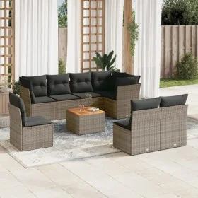 Set de muebles de jardín 9 pzas y cojines ratán sintético gris by , Garden sets - Ref: Foro24-3223687, Price: 508,61 €, Disco...
