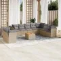Set de sofás de jardín 11pzas con cojines ratán sintético beige by , Garden sets - Ref: Foro24-3223721, Price: 659,89 €, Disc...