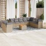 Set de sofás de jardín 11pzas con cojines ratán sintético beige by , Garden sets - Ref: Foro24-3223721, Price: 639,96 €, Disc...