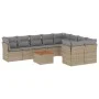 Gartensofa-Set mit 10-teiligen beigen Kissen aus synthetischem Rattan. von , Gartensets - Ref: Foro24-3223819, Preis: 579,41 ...