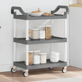Carrito de 3 niveles aluminio gris 81x41x92 cm by , Kitchen and dining carts - Ref: Foro24-30321, Price: 59,46 €, Discount: %