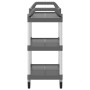 Dreistufiger Aluminium-Einkaufswagen in Grau, 81x41x92 cm. von , Küchen- und Speisewagen - Ref: Foro24-30321, Preis: 68,22 €,...