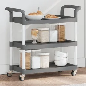 Carrito de 3 niveles aluminio gris 77x34x72 cm by , Kitchen and dining carts - Ref: Foro24-30323, Price: 51,43 €, Discount: %