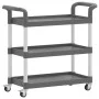 Carrito de 3 niveles aluminio gris 77x34x72 cm de , Carros de cocina y comedor - Ref: Foro24-30323, Precio: 51,43 €, Descuent...