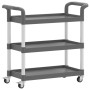 Dreistufiger Aluminium-Einkaufswagen in Grau, 77x34x72 cm. von , Küchen- und Speisewagen - Ref: Foro24-30323, Preis: 52,05 €,...