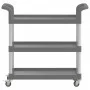 Carrito de 3 niveles aluminio gris 77x34x72 cm de , Carros de cocina y comedor - Ref: Foro24-30323, Precio: 51,43 €, Descuent...