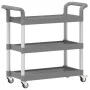 Carrito de 3 niveles aluminio gris 77x34x72 cm de , Carros de cocina y comedor - Ref: Foro24-30323, Precio: 51,43 €, Descuent...