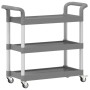 Dreistufiger Aluminium-Einkaufswagen in Grau, 77x34x72 cm. von , Küchen- und Speisewagen - Ref: Foro24-30323, Preis: 52,05 €,...