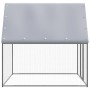 Hühnerstall aus verzinktem Stahl in Silber und Grau, 2x2x2 m. von , Käfige und Lebensräume für Kleintiere - Ref: Foro24-15588...