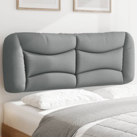 Cabecero de cama acolchado tela gris claro 120 cm