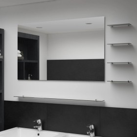 Wall mirror with 5 shelves silver 100x60 cm by vidaXL, Mirrors - Ref: Foro24-249446, Price: 68,81 €, Discount: %