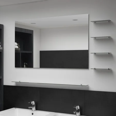 Espejo de pared con 5 estantes plateado 100x60 cm de vidaXL, Espejos - Ref: Foro24-249446, Precio: 67,94 €, Descuento: %