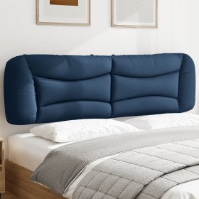 Cabecero de cama acolchado tela azul 180 cm