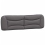 Cabecero de cama acolchado cuero sintético gris 180 cm