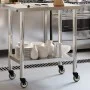 Küchenarbeitstisch mit Edelstahlrädern 82,5x55x85 cm von , Wiederherstellung - Ref: Foro24-376463, Preis: 135,87 €, Rabatt: %