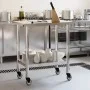 Küchenarbeitstisch mit Edelstahlrädern 82,5x55x85 cm von , Wiederherstellung - Ref: Foro24-376463, Preis: 135,87 €, Rabatt: %