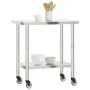 Küchenarbeitstisch mit Edelstahlrädern 82,5x55x85 cm von , Wiederherstellung - Ref: Foro24-376463, Preis: 135,87 €, Rabatt: %