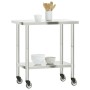 Küchenarbeitstisch mit Edelstahlrädern 82,5x55x85 cm von , Wiederherstellung - Ref: Foro24-376463, Preis: 138,34 €, Rabatt: %