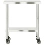 Küchenarbeitstisch mit Edelstahlrädern 82,5x55x85 cm von , Wiederherstellung - Ref: Foro24-376463, Preis: 138,34 €, Rabatt: %