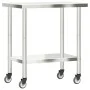 Küchenarbeitstisch mit Edelstahlrädern 82,5x55x85 cm von , Wiederherstellung - Ref: Foro24-376463, Preis: 135,87 €, Rabatt: %
