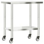 Küchenarbeitstisch mit Edelstahlrädern 82,5x55x85 cm von , Wiederherstellung - Ref: Foro24-376463, Preis: 138,34 €, Rabatt: %