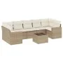 Gartensofa-Set mit beigen Kissen 8 Stück PE-Rattan von , Gartensets - Ref: Foro24-3218728, Preis: 567,93 €, Rabatt: %