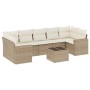 Gartensofa-Set mit beigen Kissen 8 Stück PE-Rattan von , Gartensets - Ref: Foro24-3218728, Preis: 537,39 €, Rabatt: %
