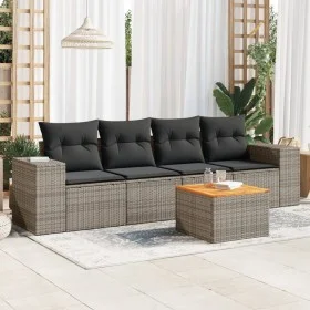 Garden sofa set with cushions 5 pieces gray synthetic rattan by , Garden sets - Ref: Foro24-3225325, Price: 309,09 €, Discoun...