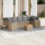 Set Gartensofas mit beigen Kissen 8 Stück PE Rattan von , Gartensets - Ref: Foro24-3225359, Preis: 524,10 €, Rabatt: %