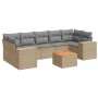 Set Gartensofas mit beigen Kissen 8 Stück PE Rattan von , Gartensets - Ref: Foro24-3225359, Preis: 524,10 €, Rabatt: %